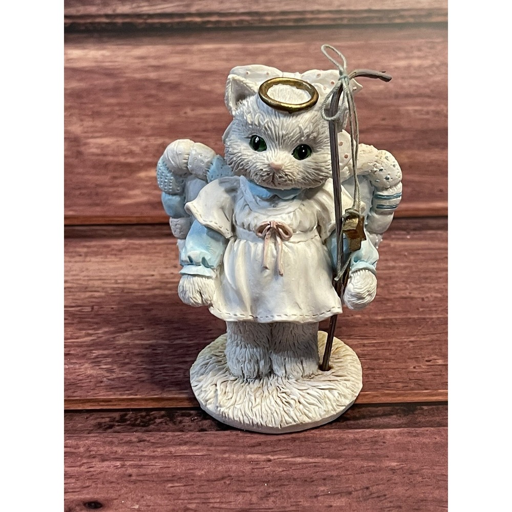 Enesco Calico Kittens Cat Figurine #628468 "A Purr-fect Angel" 1993 P. Hillman